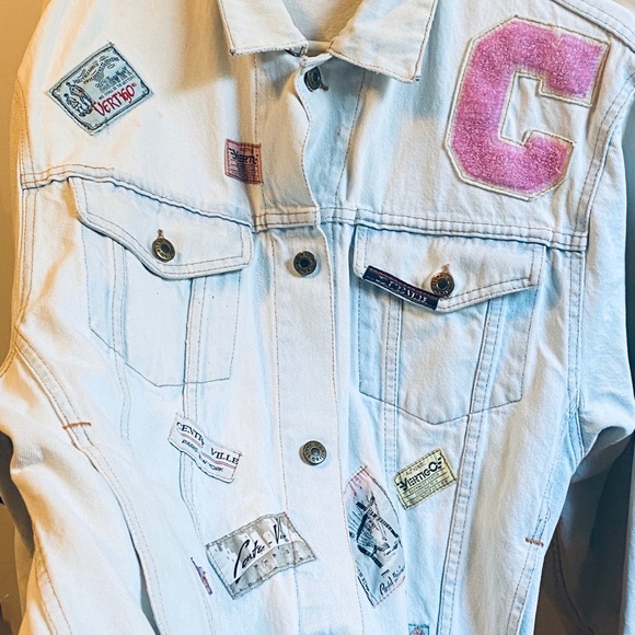Vintage 80s Vertigo Paris Patch Jean “C” Jacket - Picture 2 of 16